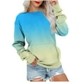 thumbnail image 1 of Oksale Trendy Gradient Sweatshirts for Women Casual Drop Shoulder Crewneck Sweatshirt with Kangaroo Pocket Loose Long Sleeve Pullover Cozy Fitting Fall Tops, 1 of 6