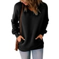 thumbnail image 1 of Oksale V Neck Sweatshirts for Women Loose Long Sleeve Sweatshirt Solid Color Sports Pullover with 2 Pockets Cozy Classic Fit Tops 2025, 1 of 9