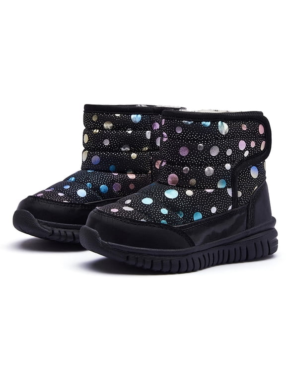 Waterproof Snow Booties for Infant Kids Boys Girls Winter Ski Boots Faux Fur Lined Shoes Warm High Top Booties Toddler Boy Girl Outdoor Shoes