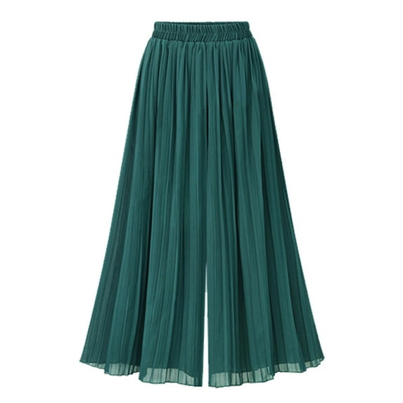 Oksale Wide Leg Palazzo Pants for Women Plus Size Chiffon Lounge Pants Elastic Waisted Long Pants Soft Comfortable Solid Color Trousers for Yoga Dance