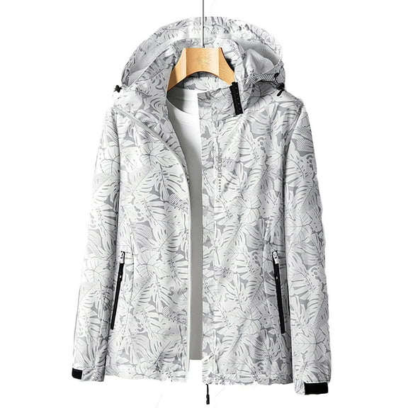 Oksale Windproof Rain Jackets for Women Waterproof Windbreaker with Hood Casual Zip Up Rain Coats Active Outdoor Tops 2025 for Climbing Hiking Sport