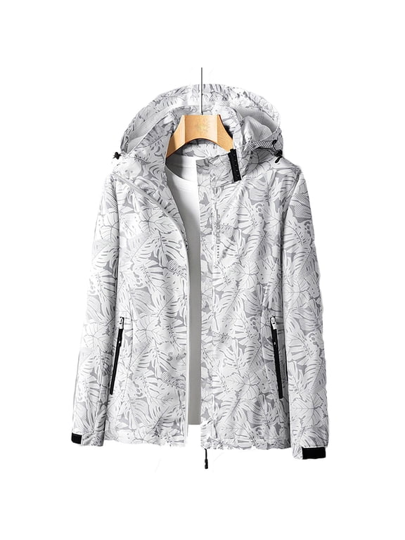 Windproof Rain Jackets for Women Waterproof Windbreaker with Hood Casual Zip Up Rain Coats Active Outdoor Tops 2025 for Climbing Hiking Sport