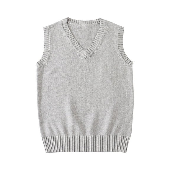 OKSALE Women’s V Neck Sweater Vests Casual Sleeveless Vest Sweaters Classic Solid Color Pullover Warm School Uniform Knitwear Tops