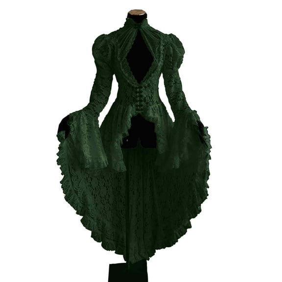 Oksale Womens Victorian Dresses Retro Medieval Renaissance Dress Elegant Lace Corset Dress 18 Century Tea Party Evening Dresses Long Sleeve Midi Dress Green