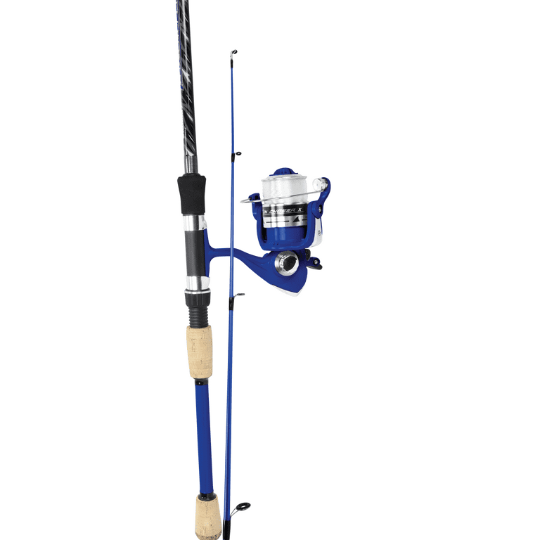 OKUMA Fin Chaser X Spinning Fishing Rod and Reel Combo with Size 40 Reel,  Blue, 8'0