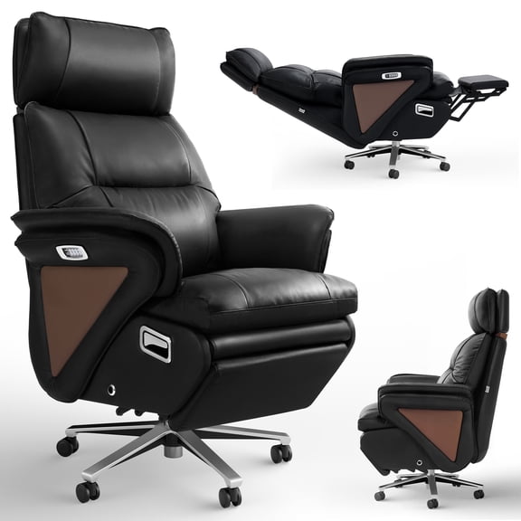 OKUP M78 Electric Office Chair with Massage Heat & Ventilation, Dual Motor Executive Reclining Office Chair with Footrest, 420 lbs Capacity