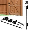 thumbnail image 1 of OKYMOTOR 18" Heavy Duty Steel Cane Bolt Gate Drop Rod, Gate Latch to The Ground, Black Finish Finished Drop Bolts, for Wood Fence Hardware Wooden Gater and Holding Doors, 1 of 9