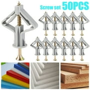 OKYMOTOR 50pcs Plasterboard Fixings Anti Rotate Drywall Anchor Kit Butterfly Type Wall Fixing Anchor with Screws for Gypsum Board Fiberboard Hollow Board