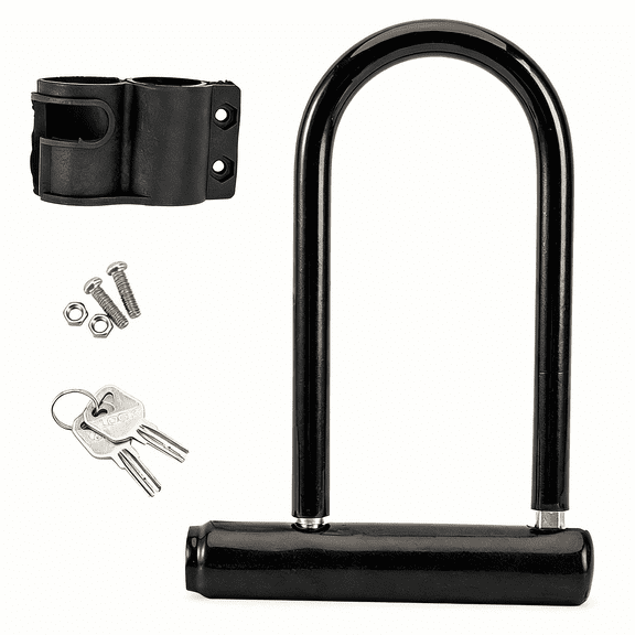 OKYMOTOR Bike U-Lock with Keys - Heavy Duty Anti-Theft Lock for Electric Scooters, Mountain & Road Bikes, Gates, Garages, Sheds & Outdoor Equipment