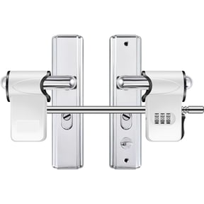 OKYMOTOR Double Door Combination Lock Metal 3-Digit Door Security Code Lock Keyless Double Door Handle Password Lock Sturdy Door Safety Lock for Patio Door French Double Doors