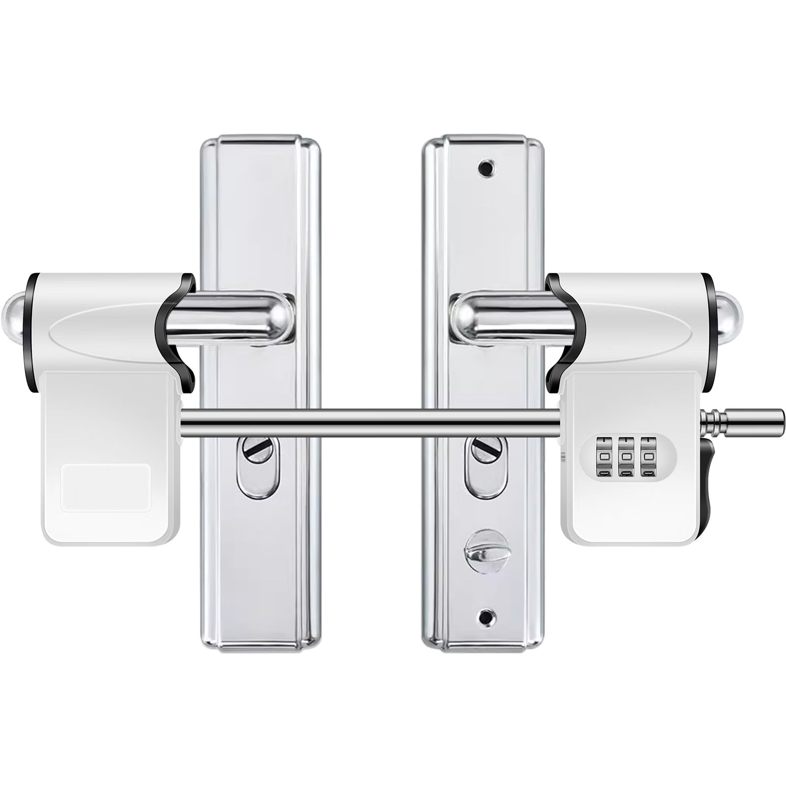OKYMOTOR Double Door Combination Lock Metal 3 Digit Door Security Code Lock Keyless Double Door Handle Password Lock Sturdy Door Safety Lock for Patio