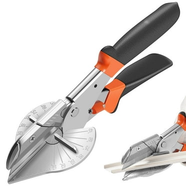 OKYMOTOR Miter Shears Adjustable 45 to 135 Degree Sharp Trunking Shears Ergonomic Multi Angle Miter Scissors with 2 Replacement Blades for Cutting Wood Plastic PVC