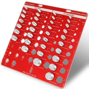 OKYMOTOR Nut and Bolt Thread Checker Aluminum Alloy 34 Thread Identifier Gauge Precise Inch and Metric Screw Size and Thread Gauge Standard Measuring Tool for Nuts Bolts Screws