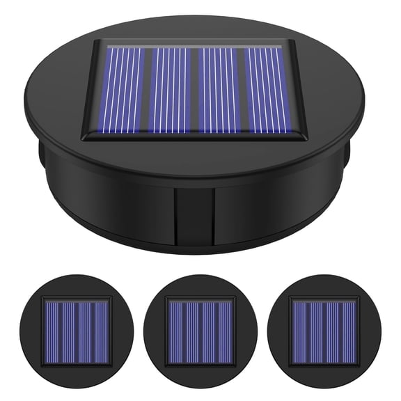 Solar Light Replacement Top, 4 Pack Round Solar Lantern Replacement Top Parts for Outdoor Hanging Lanterns Garden Decor, 3.15" Diameter Lid Inserts