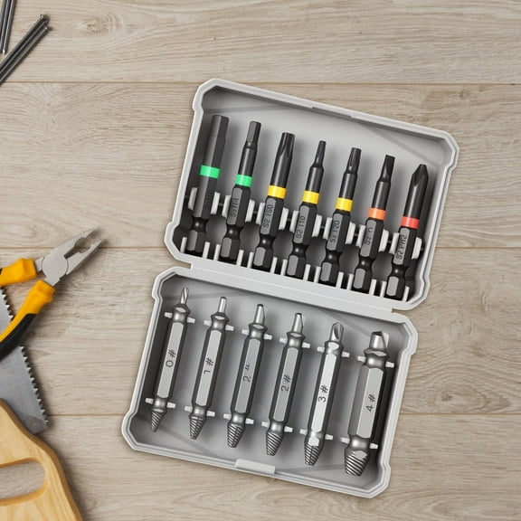 AEVXKHI Screw Extractor and Drill Bit Set, Efficient Damaged Screw Extractors, Easy to Use Screwdriver Bits, Practical Stripped Screw Extractor Set for Rusty Broken Screws Bolts