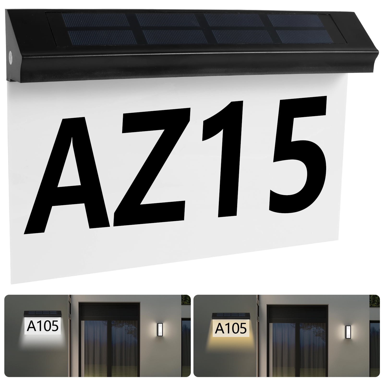 OKYMOTOR Solar Address Sign,House Numbers for Outside IP65/IP68 ...