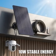 Solar Panel for Security Camera, 10W 5V Outdoor Charging Panel Compatible with Blink Eufy Arlo Reolink, with 9.84ft Cable, Type C Micro USB Port