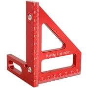 OKYMOTOR Woodworking Angle Ruler Aluminum Alloy 45/90 Miter Triangle Ruler Sturdy Square Protractor Precise Carpenter Measuring Ruler Layout Measuring Tool for Woodworking
