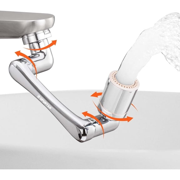 OKYWHOP 1440° Sink Faucet Aerator Extension Swivel Faucet Extender, 2 Sprayer Modes Rotatable Bathroom Kitchen Head Replacement Tap Attachment with Filter for G 1/2", 55/64",15/16"