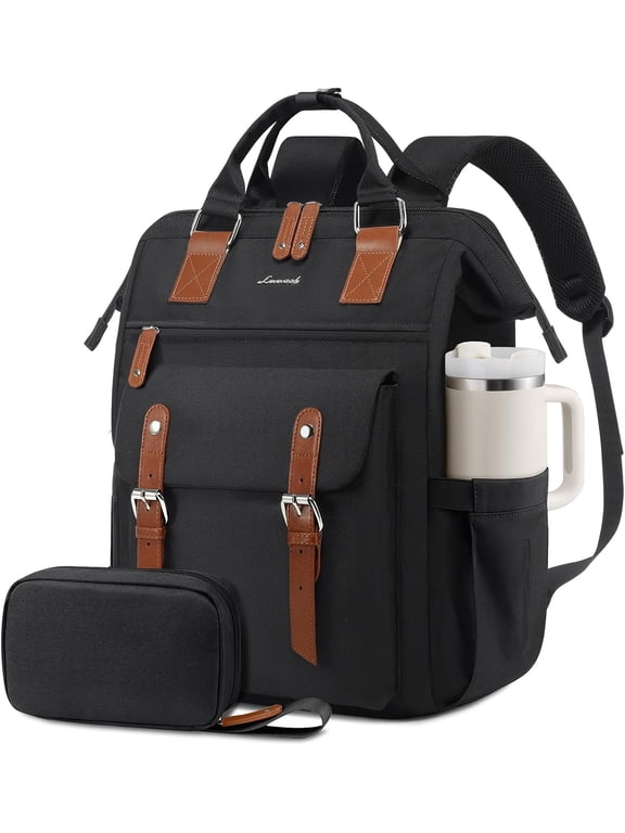 Laptop Backpack for Women, Teacher Work Laptop Bag with Large Cup Holder, Waterproof Travel Backpack Purse, Business Computer Back Pack, College Bookbag Gift Nursing Backpack, 15.6 Inch