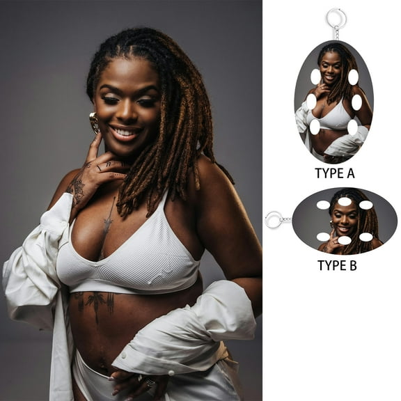 OKYWOH Voice Keychain with Custom Photo and 6-Voice Memory,Type-C Charging Cable, and Pendant Gift