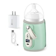 OKbus Portable Baby Bottle Warmer with Temperature Control and Display, 18W Quick Charge Warmer Bottle for Home/Family Travel