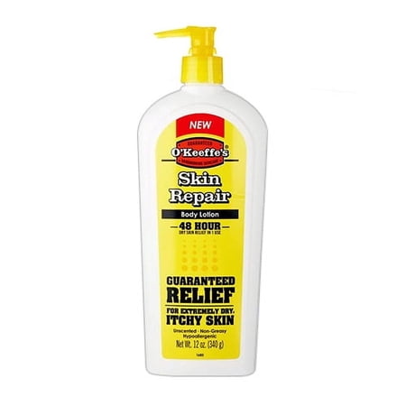 OKeeffes Skin Repair Body Lotion Uncented, Pump Bottle, 12 Oz, 2 Pack