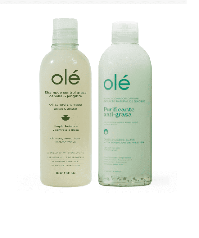 OLÉ Ginger Shampoo & Conditioner Set – Hair Care Duo with Ginger & Celery Extract for Oily Hair, Fresh Scalp, Shine & Lightweight Hydration