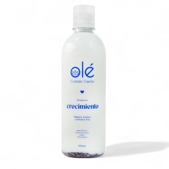 OL Shampoo Rice & Linseed | Shampoo Arroz & Linaza | for Stronger, Thicker and Longer Hair - Soft and Shine, Growth Shampoo | Vitamine E, Water Rice, Linseed, Oats.