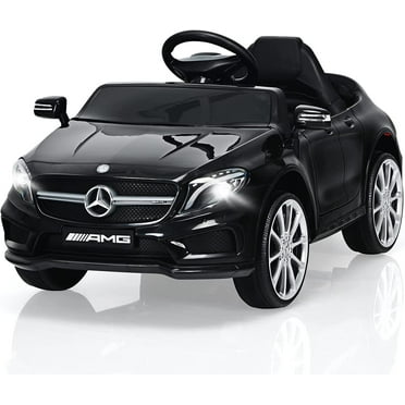 OLAKIDS 12V Electric Kids Ride On Car, Licensed Mercedes Benz GLA45 Toy Car with Remote Control, MP3 Plug, USB, 2 Speeds, LED Lights, Battery Powered Toy Vehicle for Toddler Children (Black)