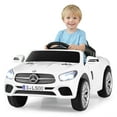 thumbnail image 1 of OLAKIDS 12V Electric Kids Ride On Car, Licensed Mercedes Benz SL500 Toy Car with Remote Control, MP3 Plug, USB, 2 Speeds, LED Lights, Battery Powered Toy Vehicle for Toddler Children (White), 1 of 11