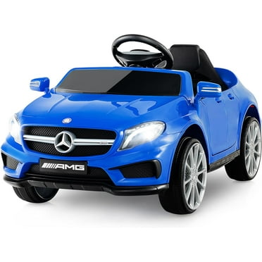 OLAKIDS 12V Electric Kids Ride On Car, Licensed Mercedes Benz GLA45 Toy Car with Remote Control, MP3 Plug, USB, 2 Speeds, LED Lights, Battery Powered Toy Vehicle for Toddler Children (Blue)