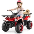 thumbnail image 1 of OLAKIDS 12V Kids ATV Quad with 2 Speeds, Spring Suspension, LED Lights, Music & Story Player, Big Tires, 2 Storage Spaces, Ride On Car for Boys Girls Ages 3+, 1 of 9