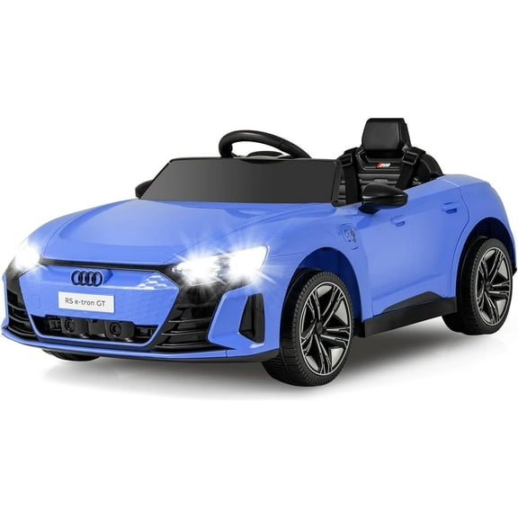 OLAKIDS 12V Kids Ride On Car, Licensed Audi RS e-tron GT Electric Vehicle with Remote Control, Toddlers Battery Powered Toy with 4 Wheels Suspension, LED Headlight, Music, MP3, USB, TF Port (Blue)