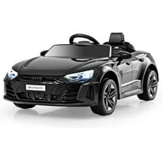 OLAKIDS 12V Kids Ride On Car, Licensed Audi RS e-tron GT Electric Vehicle with Remote Control, Toddlers Battery Powered Toy with 4 Wheels Suspension, LED Headlight, Music, MP3, USB, TF Port (Black)