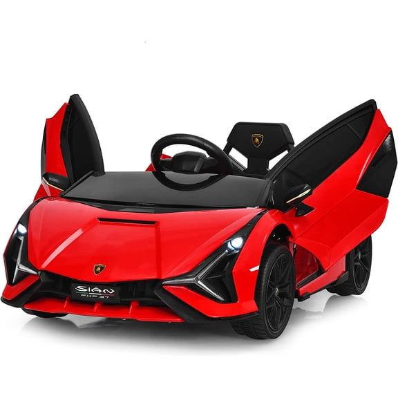 OLAKIDS 12V Licensed Lamborghini Sian Kids Ride on Car with Remote Control, Electric Toy for Toddler (Red)