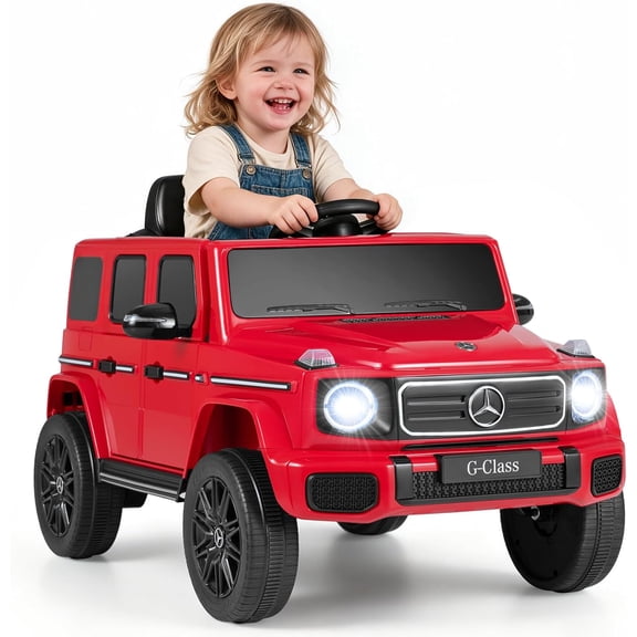 OLAKIDS 12V Licensed Mercedes-Benz G580 Electric Car for Kids 3+ Y, Red