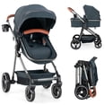 thumbnail image 1 of INFANS 2 in 1 High Landscape Convertible Baby Stroller, Newborn Reversible Bassinet Pram, Foldable Pushchair with Adjustable Canopy, Aluminum Structure, 5-Point Harness for Infant Toddler, 1 of 9