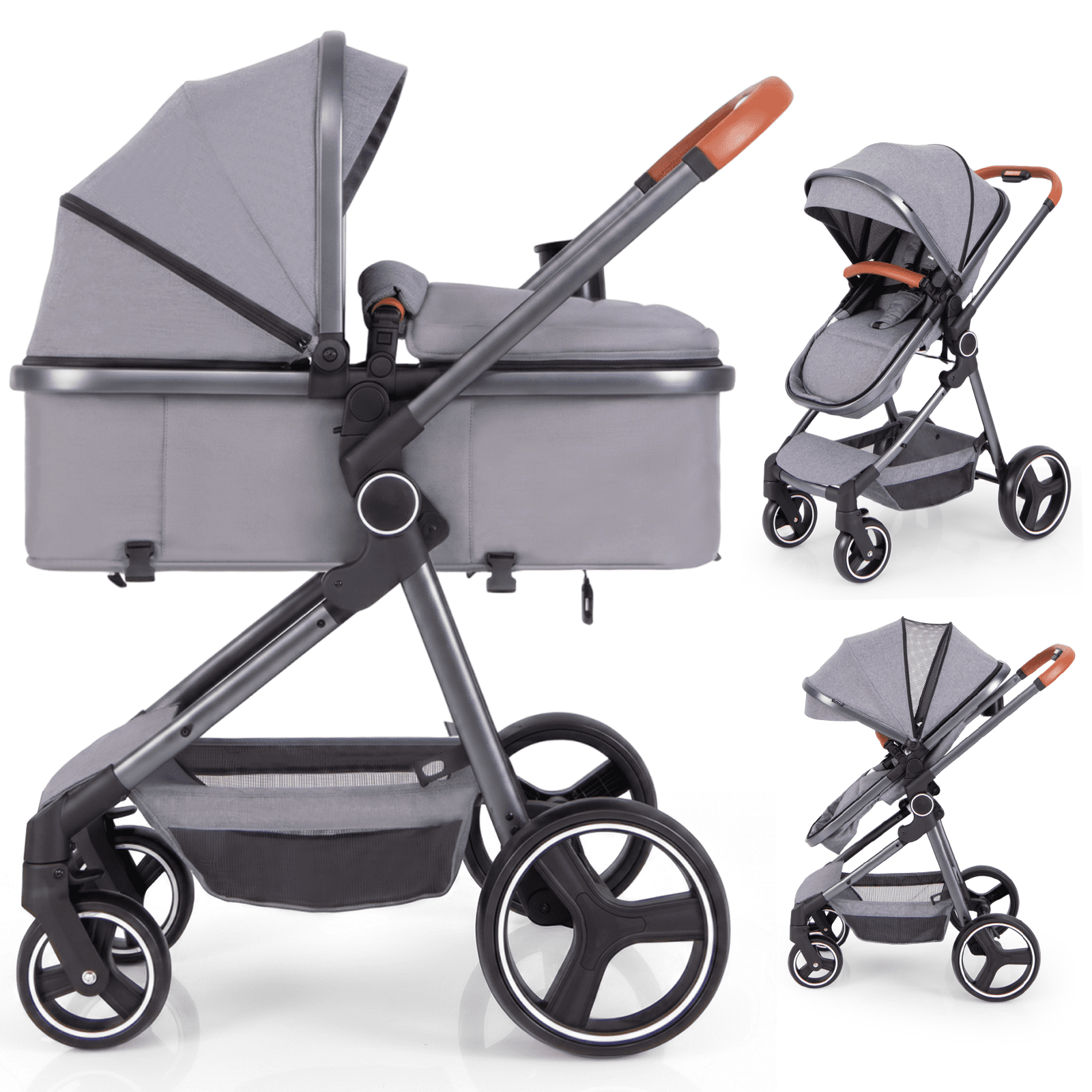 babyeap 2 in 1 Baby Stroller, Lightweight Foldable Reversible