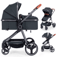 thumbnail image 1 of INFANS 2 in 1 High Landscape Convertible Baby Stroller, Newborn Reversible Bassinet Pram, Foldable Pushchair with Adjustable Canopy, Aluminum Structure, 5-Point Harness for Infant Toddler, 1 of 9