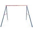 thumbnail image 1 of OLAKIDS 2 Seat Swing Stand Set, 550 lbs Heavy Duty Metal Swing Frame, Extra Large A-Frame Swing Stand for Kids and Adult Indoor Outdoor Activity Backyard Playground (Red Swing Stand), 1 of 9