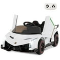 thumbnail image 1 of OLAKIDS 2 Seater Kids Ride on Car, 12V 4WD Licensed Lamborghini Veneno Powered Electric Vehicle 4-wheeler with Hydraulic Doors, Rocking Mode, Adjustable Speeds, Remote Control, MP3, Headlight, 1 of 10