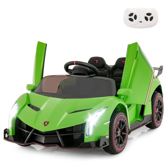 OLAKIDS 2 Seater Kids Ride on Car, 12V 4WD Licensed Lamborghini Veneno Powered Electric Vehicle with Hydraulic Doors, Rocking Mode, Adjustable Speeds, Remote Control, MP3, Headlight