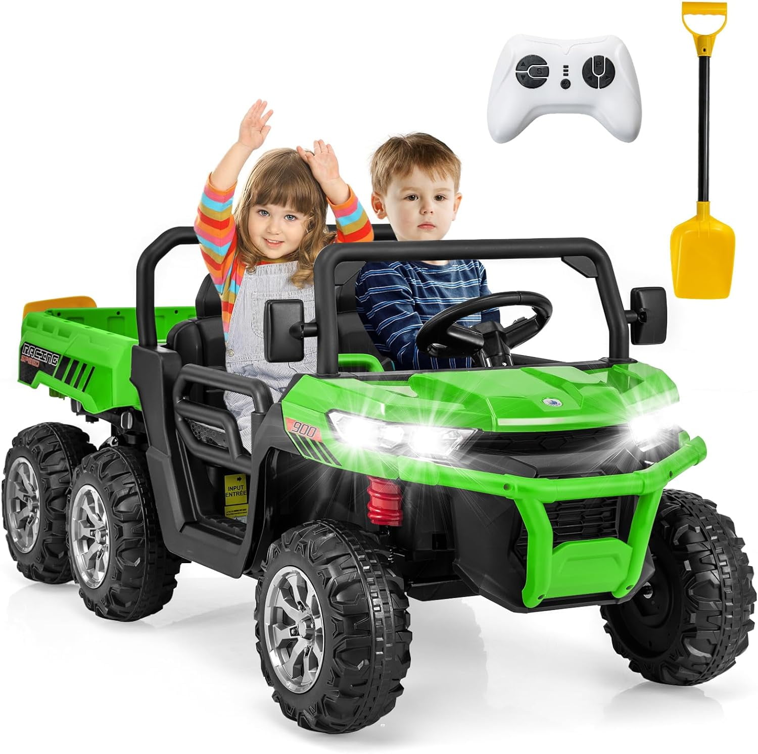 Green 24V 6x6 Ride-On UTV with Remote Control