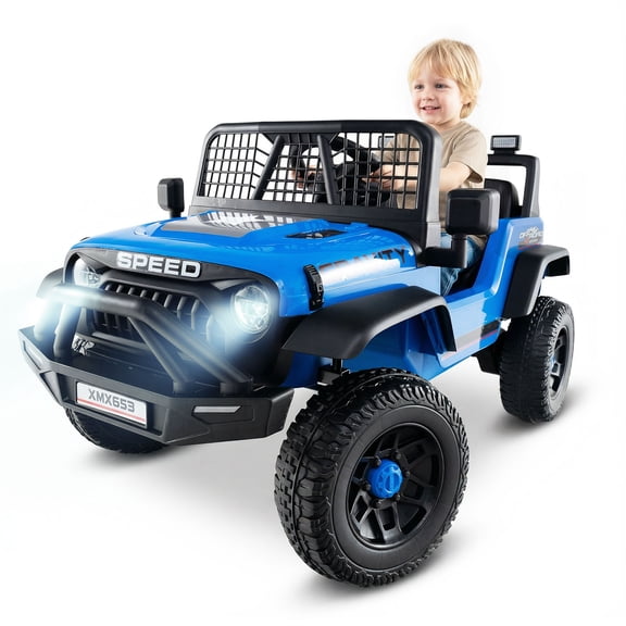 OLAKIDS 24V Ride on Car with Remote Control, Bluetooth, LED Lights, Horn, Spring Suspension, High/Low Speeds, Soft Start for Kids Aged 3+