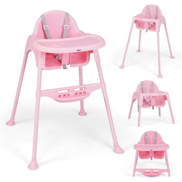 OLAKIDS 4 in 1 Baby High Chair, Convertible Highchair for Babies and Toddlers, Infant Feeding Highchairs with Removable Tray Adjustable Footrest, Compact Lightweight Highchair for 6-36 Months