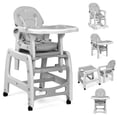 thumbnail image 1 of INFANS 5 in 1 Baby High Chair, Convertible Toddler Table Chair Set, Rocking Chair, Multi-Function Seat with Lockable Universal Wheels, Adjustable Seat Back, Removable Trays, 1 of 8