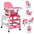 thumbnail image 1 of INFANS 5 in 1 Baby High Chair, Convertible Toddler Table with Rocking Chair, Adjustable Back, Removable Tray, Sponge, 1 of 9