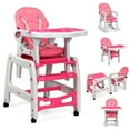 thumbnail image 1 of OLAKIDS 5 in 1 Baby High Chair, Convertible Toddler Table with Rocking Chair, Adjustable Back, Removable Tray, Sponge, 1 of 9