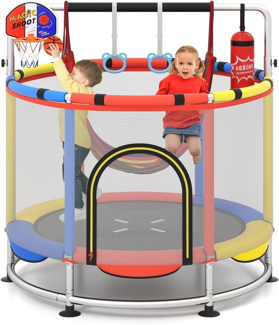 OLAKIDS 55" Trampoline for Kids Enclosure Net Heavy Duty for Boys Girls Outdoor Indoor
